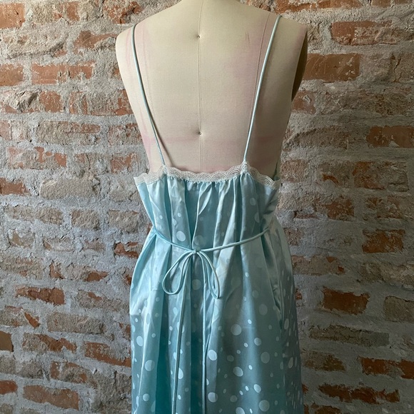 DIOR VINTAGE 80’s POLKA DOT SATIN SLIP NIGHTGOWN - Picture 5 of 11